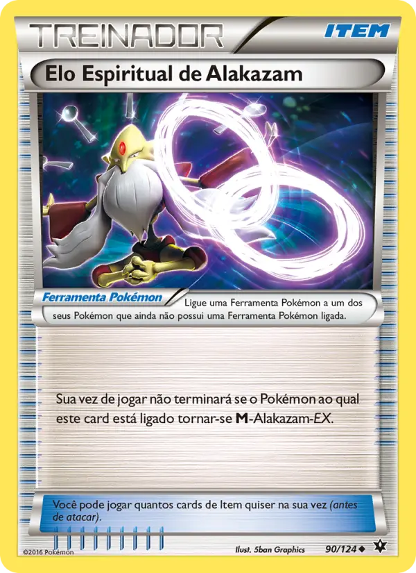 Carta Elo Espiritual de Alakazam, número 90/124 da coleção Fusão de Destinos