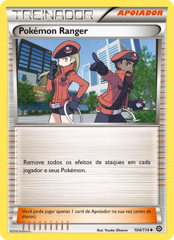 Carta Pokémon Ranger, número 104/114 da coleção Cerco de Vapor
