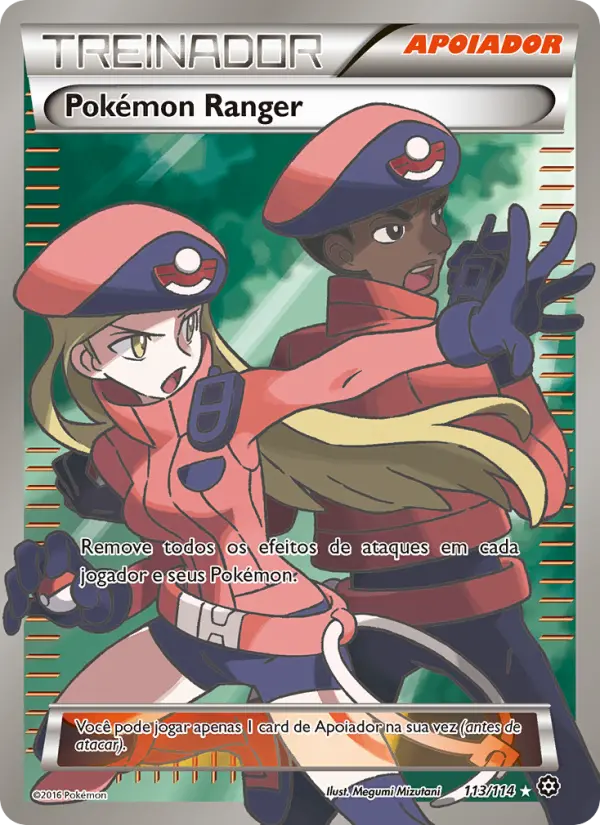 Carta Pokémon Ranger, número 113/114 da coleção Cerco de Vapor