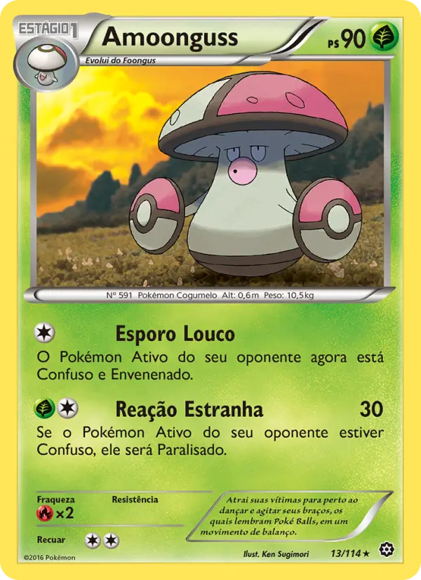 Carta Amoonguss, número 13/114 da coleção Cerco de Vapor