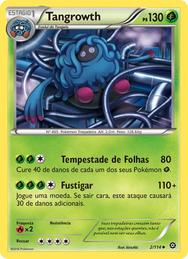 Carta Tangrowth, número 2/114 da coleção Cerco de Vapor