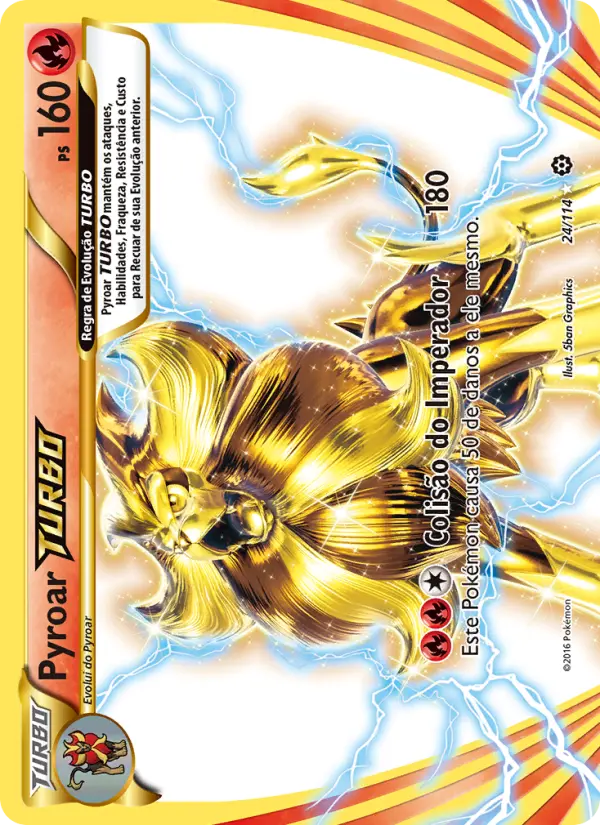 Carta Pyroar TURBO, número 24/114 da coleção Cerco de Vapor