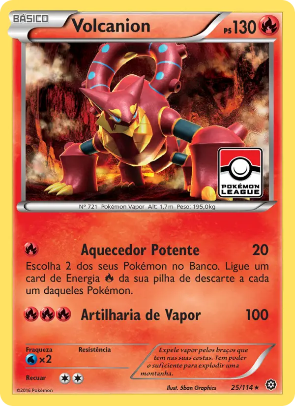 Carta Volcanion, número 25/114 da coleção Cerco de Vapor