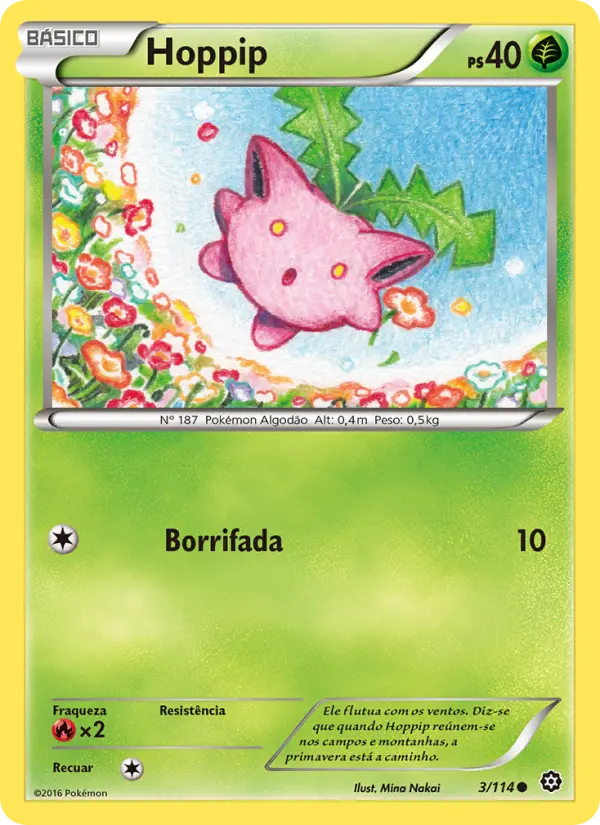 Carta Hoppip, número 3/114 da coleção Cerco de Vapor