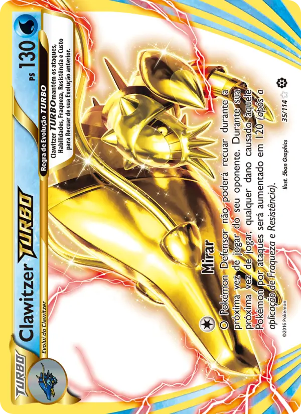 Carta Clawitzer TURBO, número 35/114 da coleção Cerco de Vapor