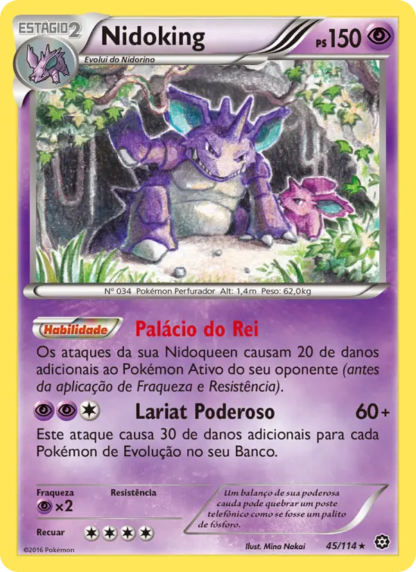Carta Nidoking, número 45/114 da coleção Cerco de Vapor