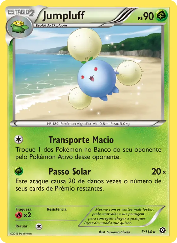 Carta Jumpluff, número 5/114 da coleção Cerco de Vapor