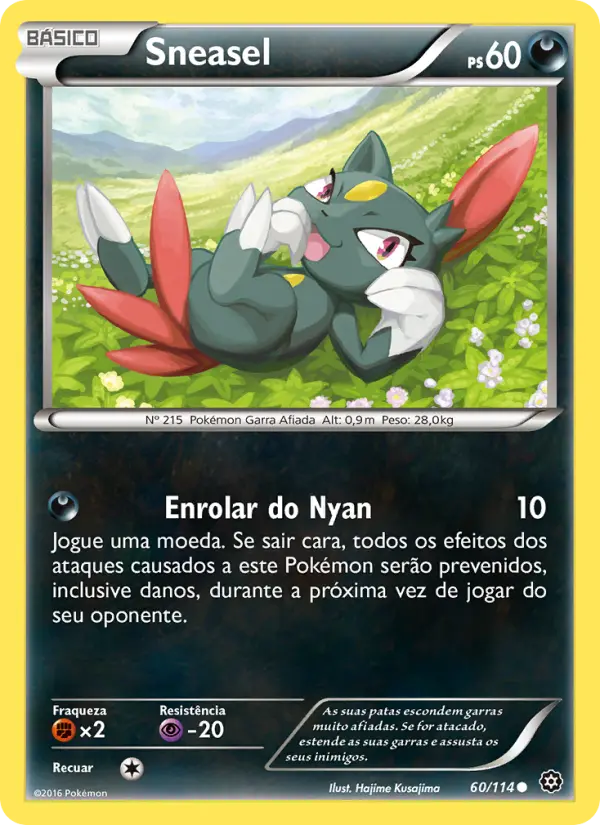 Carta Sneasel, número 60/114 da coleção Cerco de Vapor