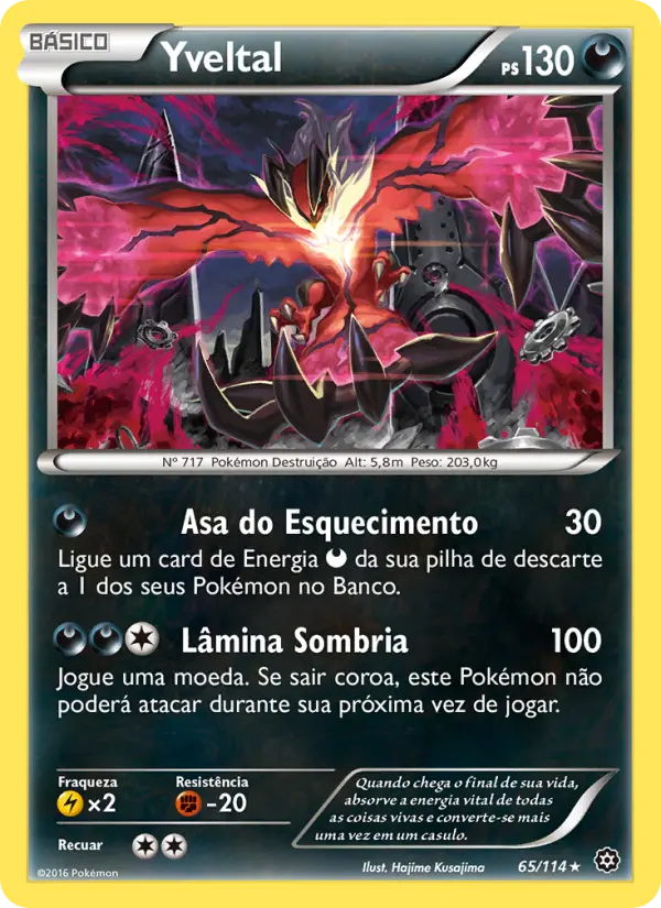 Carta Yveltal, número 65/114 da coleção Cerco de Vapor