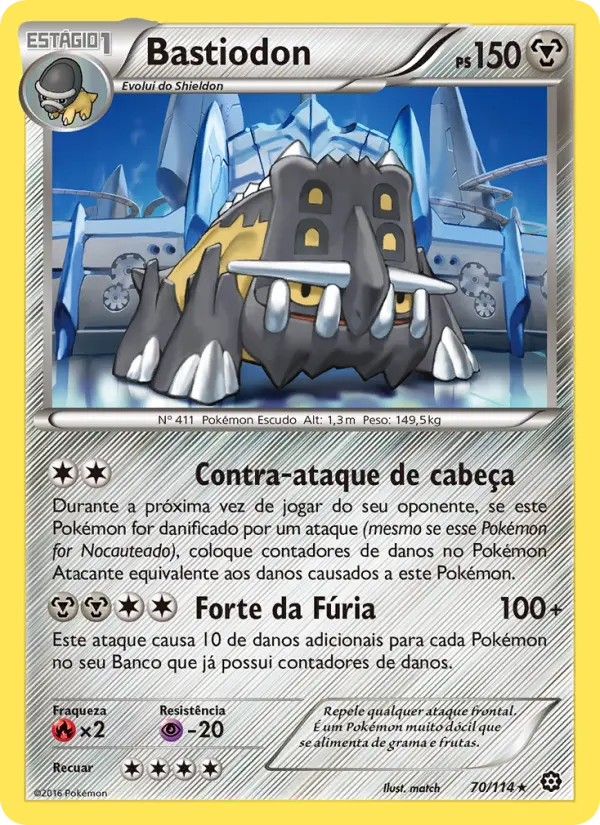Carta Bastiodon, número 70/114 da coleção Cerco de Vapor
