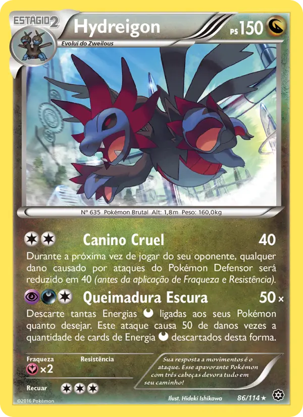 Carta Hydreigon, número 86/114 da coleção Cerco de Vapor