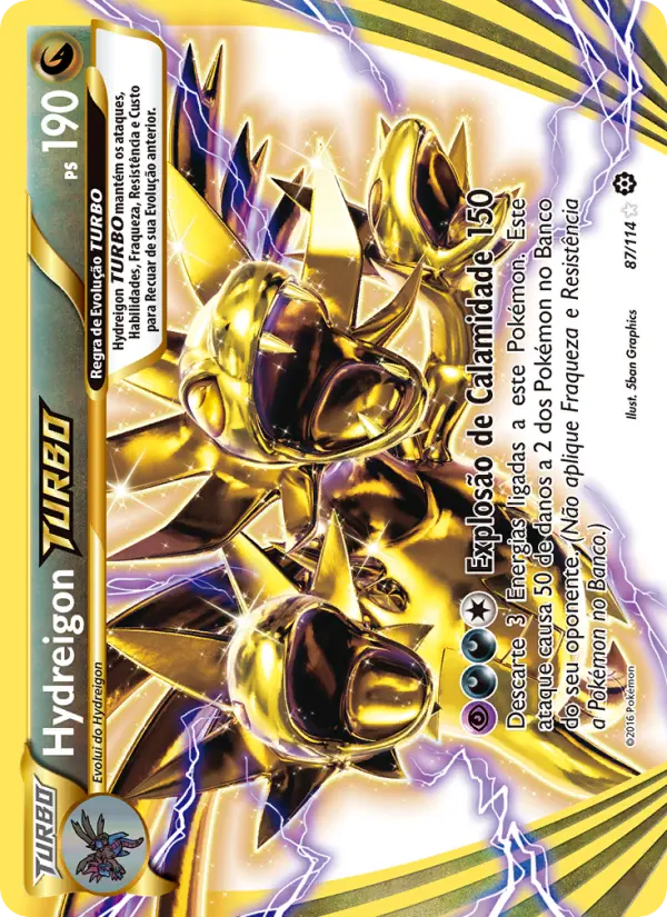 Carta Hydreigon TURBO, número 87/114 da coleção Cerco de Vapor