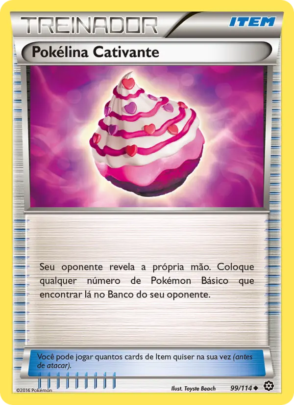 Carta Pokélina Cativante, número 99/114 da coleção Cerco de Vapor