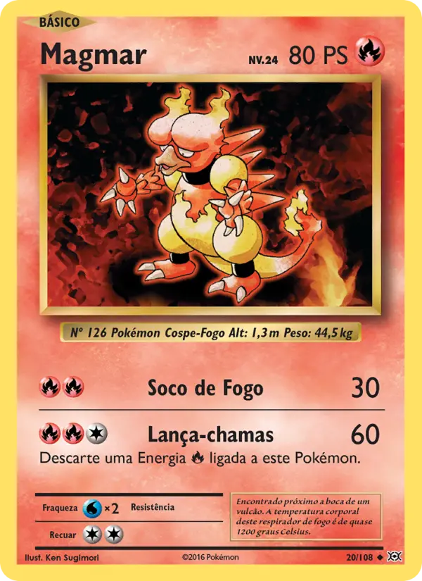 Carta Magmar, número 20/108 da coleção Evoluções