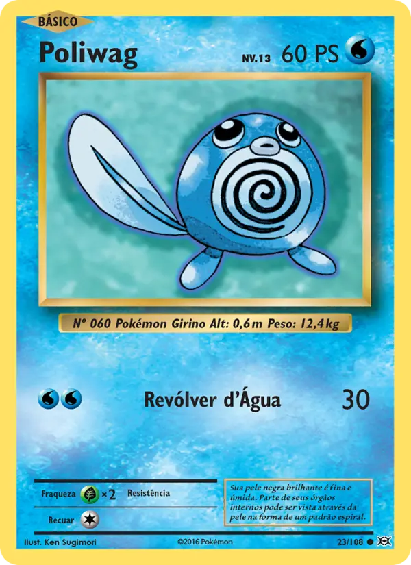 Carta Poliwag, número 23/108 da coleção Evoluções