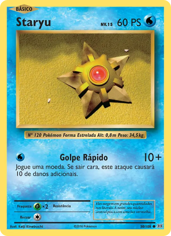 Carta Staryu, número 30/108 da coleção Evoluções