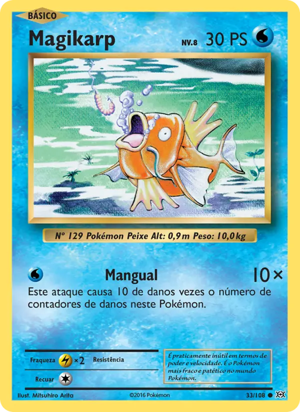 Carta Magikarp, número 33/108 da coleção Evoluções