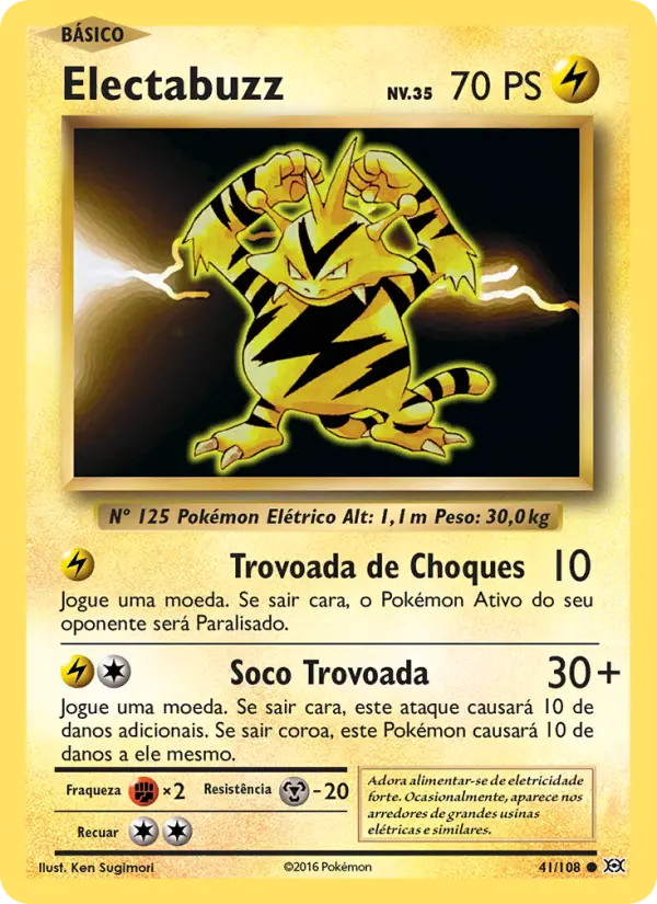 Carta Electabuzz, número 41/108 da coleção Evoluções