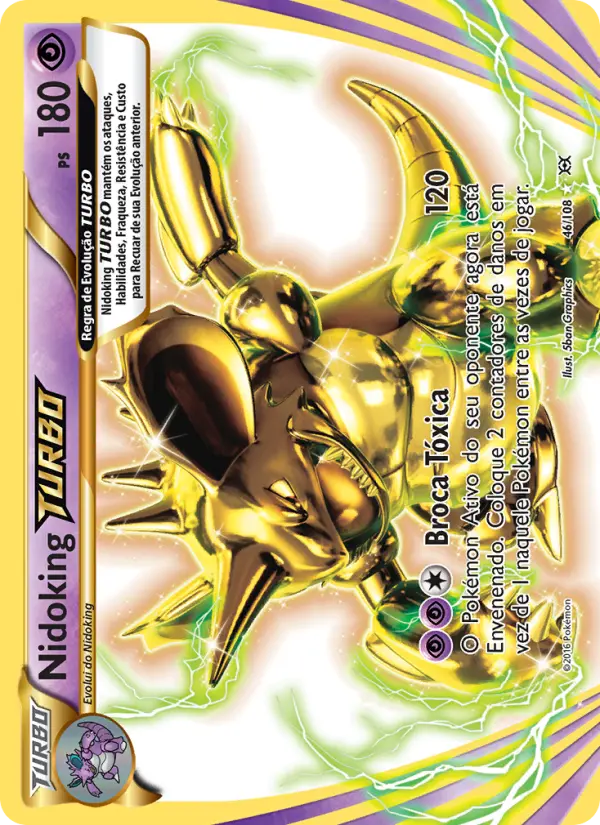 Carta Nidoking TURBO, número 46/108 da coleção Evoluções