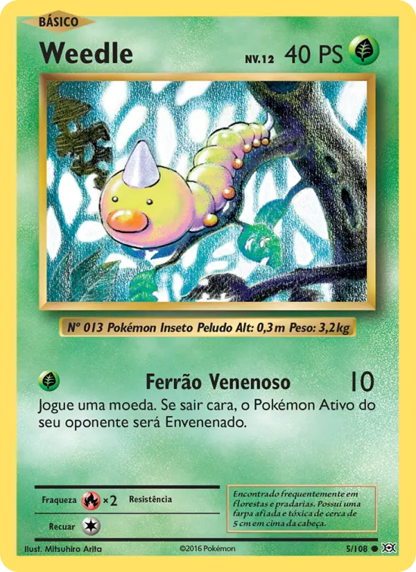 Carta Weedle, número 5/108 da coleção Evoluções