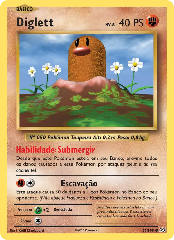 Carta Diglett, número 55/108 da coleção Evoluções