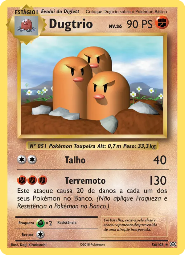 Carta Dugtrio, número 56/108 da coleção Evoluções