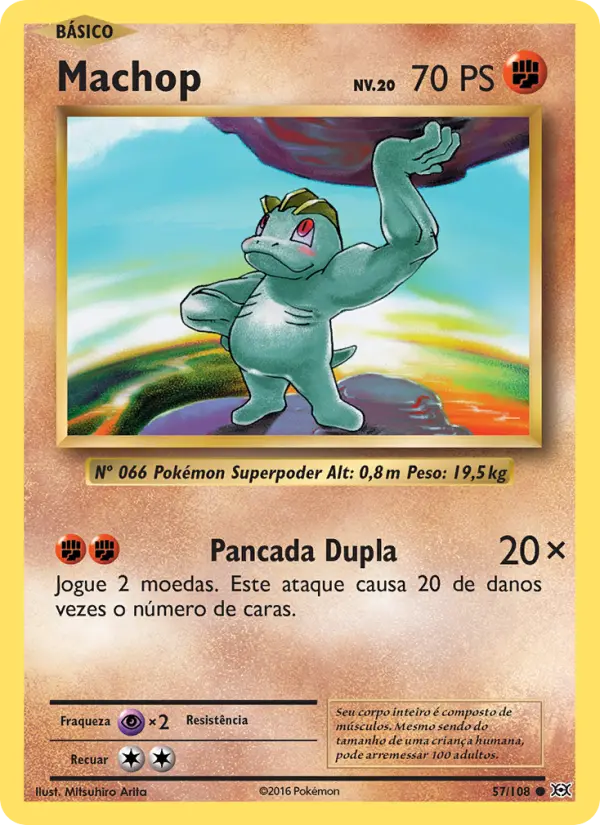 Carta Machop, número 57/108 da coleção Evoluções