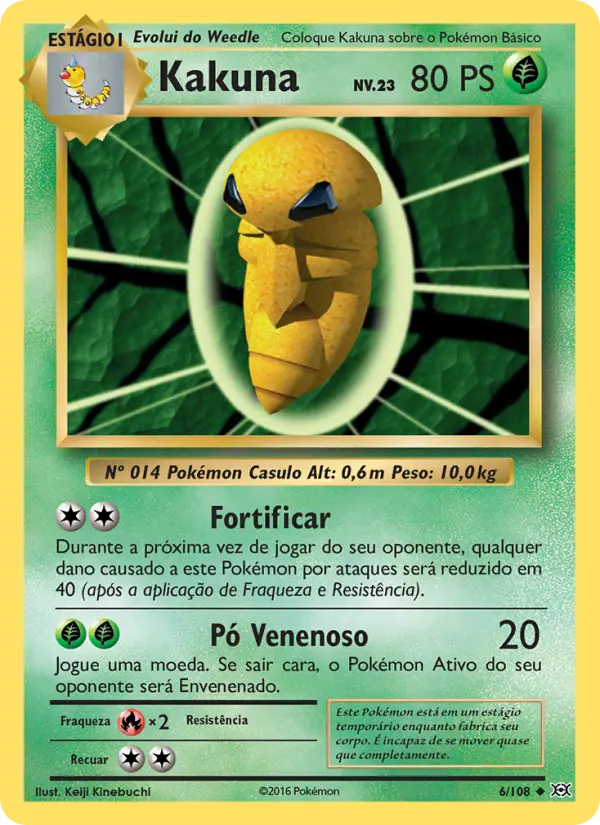 Carta Kakuna, número 6/108 da coleção Evoluções