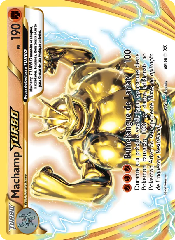 Carta Machamp TURBO, número 60/108 da coleção Evoluções