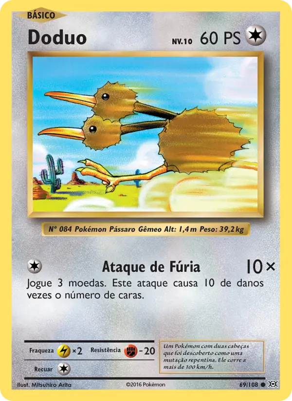 Carta Doduo, número 69/108 da coleção Evoluções
