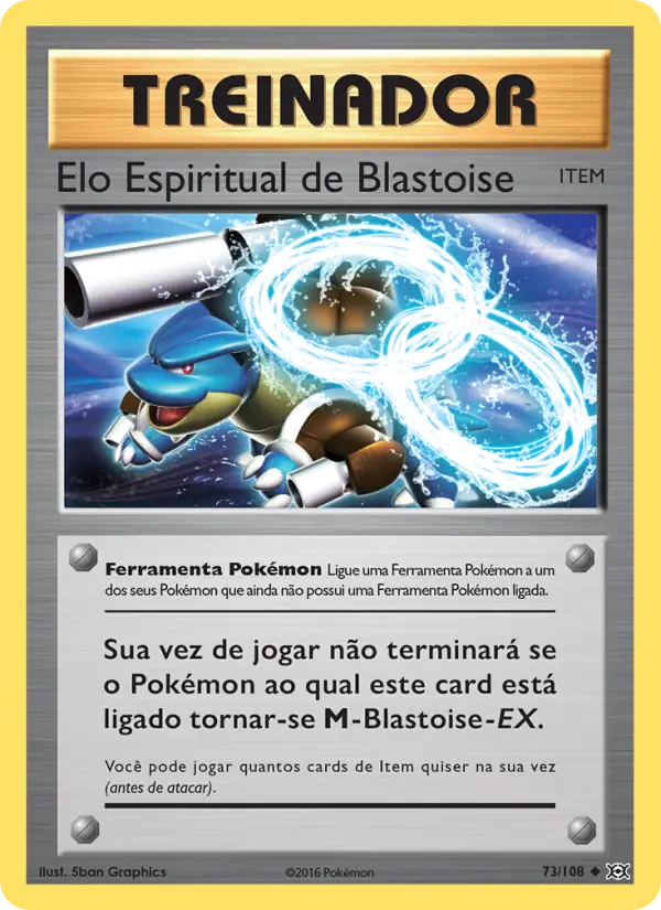 Carta Elo Espiritual de Blastoise, número 73/108 da coleção Evoluções