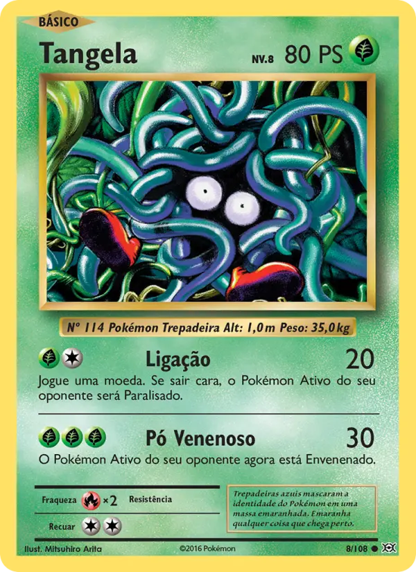 Carta Tangela, número 8/108 da coleção Evoluções