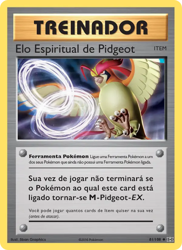 Carta Elo Espiritual de Pidgeot, número 81/108 da coleção Evoluções
