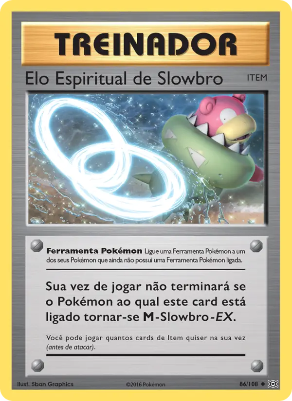 Carta Elo Espiritual de Slowbro, número 86/108 da coleção Evoluções