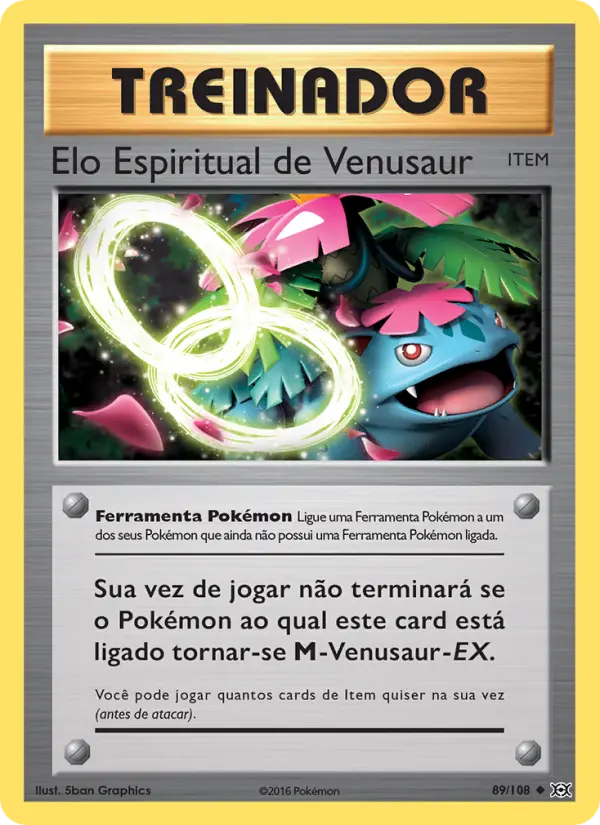 Carta Elo Espiritual de Venusaur, número 89/108 da coleção Evoluções