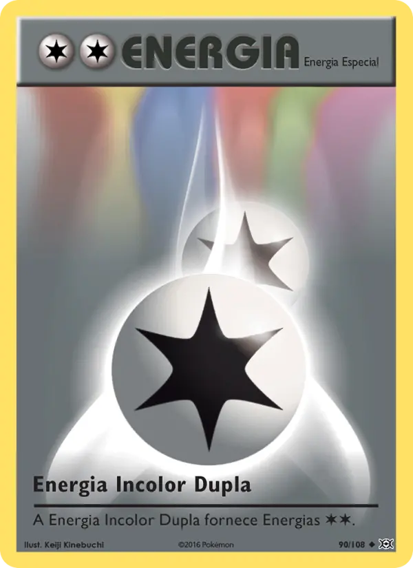 Carta Energia Incolor Dupla, número 90/108 da coleção Evoluções