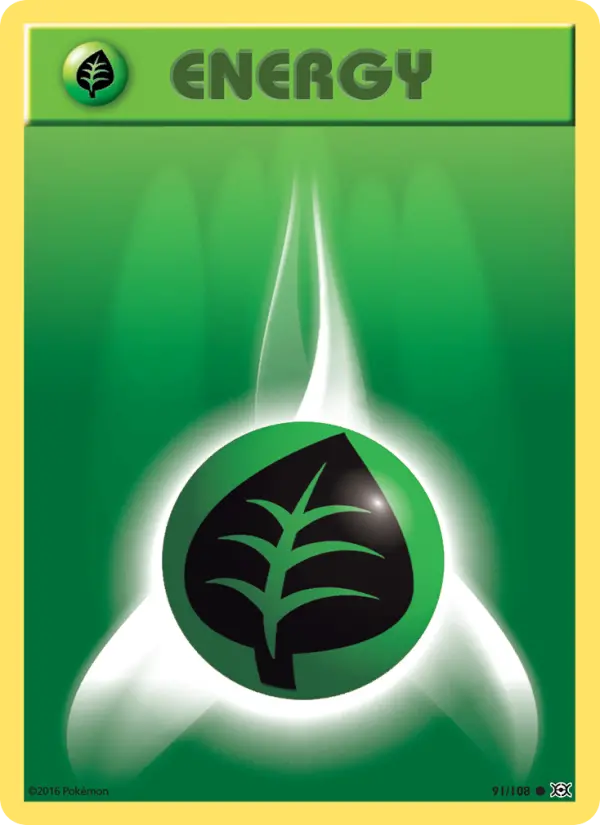 Carta Energia de Grama, número 91/108 da coleção Evoluções