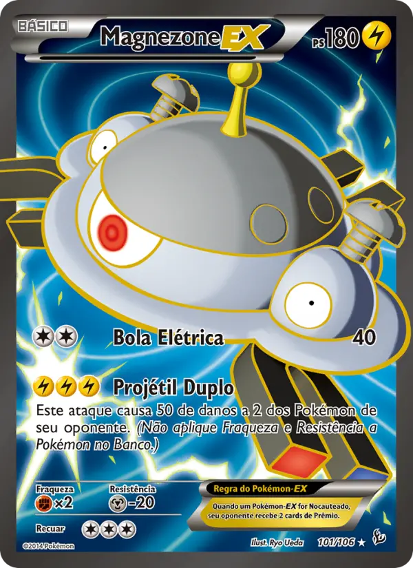 Carta Magnezone EX, número 101/106 da coleção Flash de Fogo
