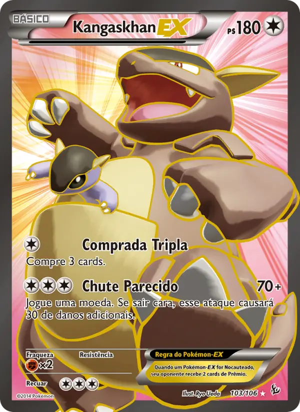 Carta Kangaskhan EX, número 103/106 da coleção Flash de Fogo