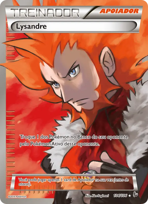 Carta Lysandre, número 104/106 da coleção Flash de Fogo