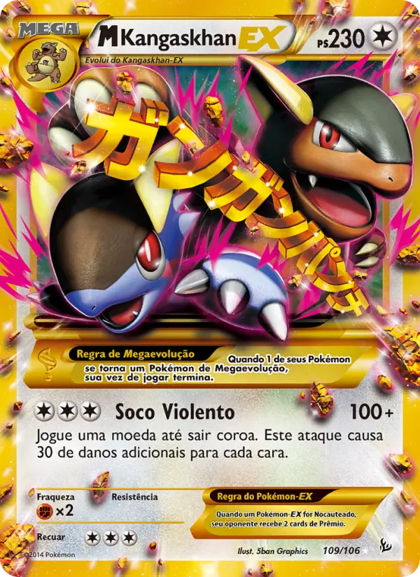 Carta M-Kangaskhan EX, número 109/106 da coleção Flash de Fogo