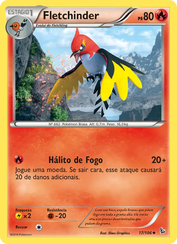Carta Fletchinder, número 17/106 da coleção Flash de Fogo