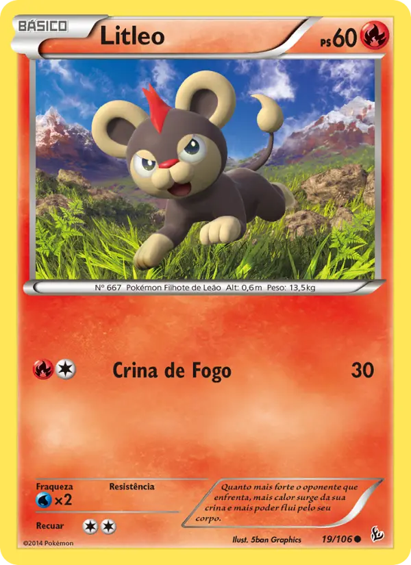 Carta Litleo, número 19/106 da coleção Flash de Fogo