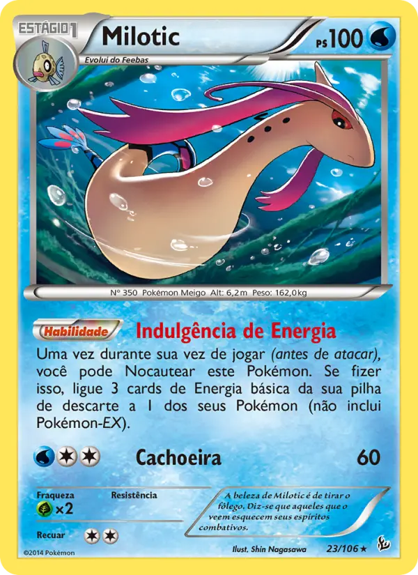 Carta Milotic, número 23/106 da coleção Flash de Fogo