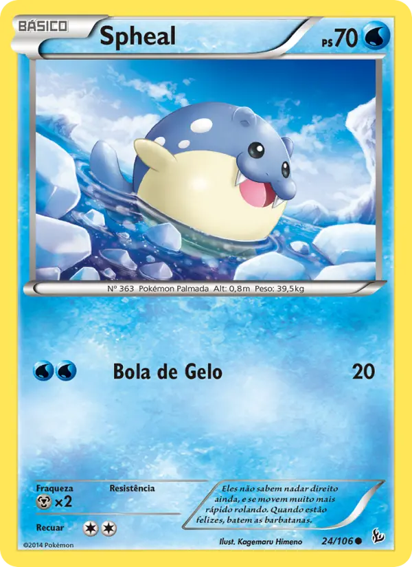 Carta Spheal, número 24/106 da coleção Flash de Fogo