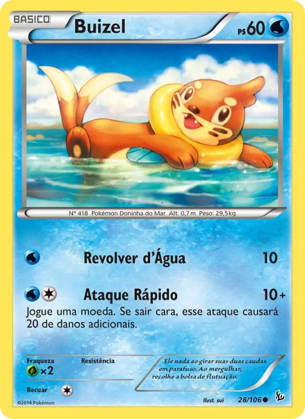 Carta Buizel, número 28/106 da coleção Flash de Fogo