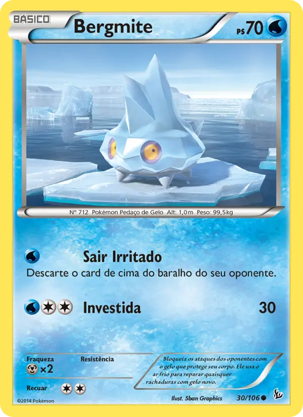 Carta Bergmite, número 30/106 da coleção Flash de Fogo