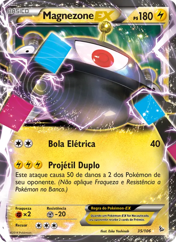 Carta Magnezone EX, número 35/106 da coleção Flash de Fogo