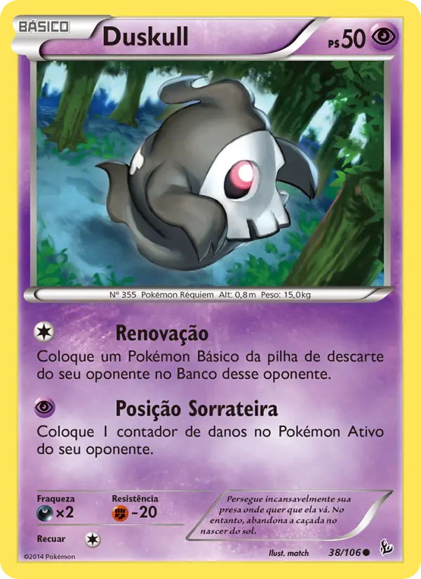 Carta Duskull, número 38/106 da coleção Flash de Fogo