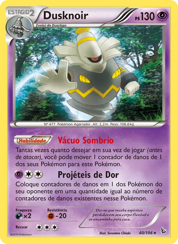 Carta Dusknoir, número 40/106 da coleção Flash de Fogo